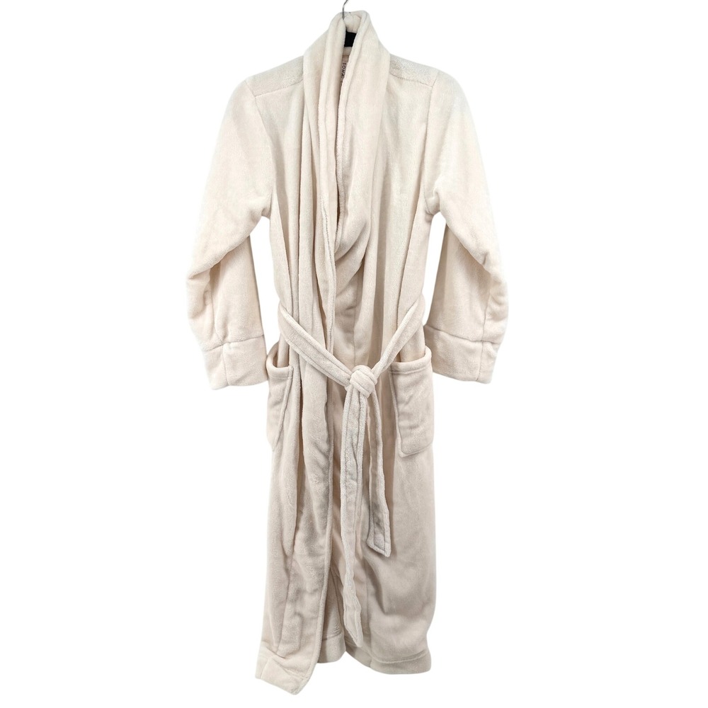 Soma Robe Plush Fleece S/M Cream Womens Loungewear Soft Bathrobe Cozy Sleepwear